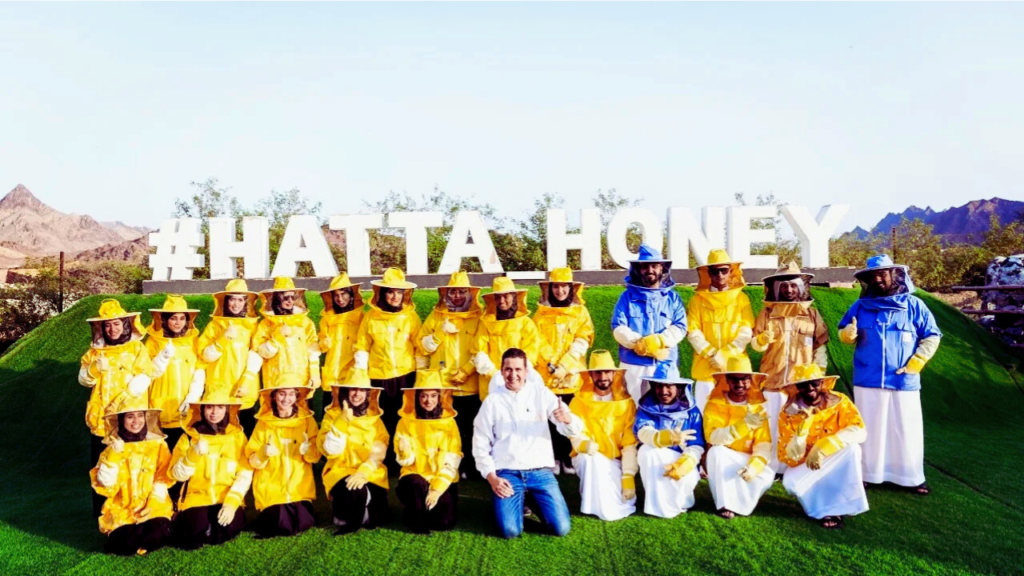 Group of beekeepers at the Hatta Honey Bee Discovery Centre, an educational family attraction.